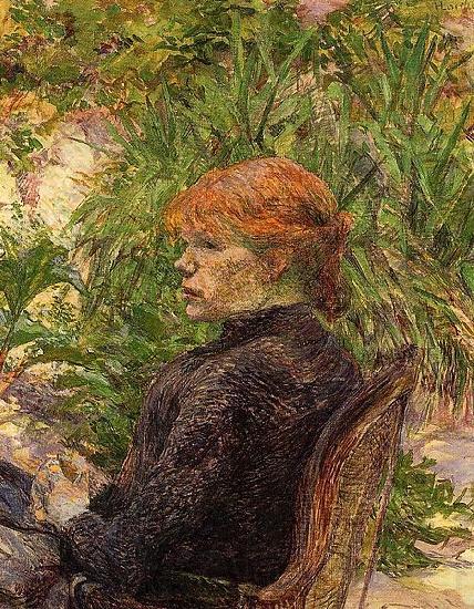 Henri de toulouse-lautrec Red Haired Woman Sitting in Conservatory Spain oil painting art